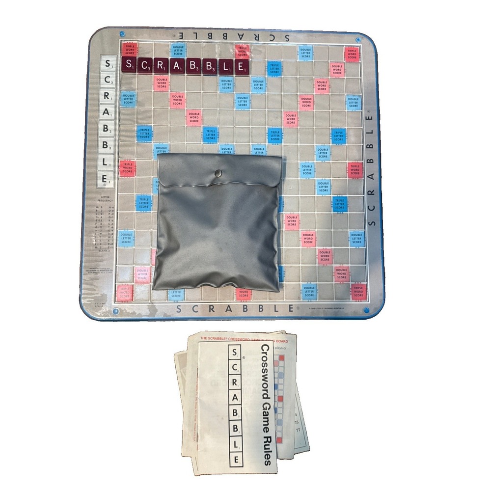 VTG Scrabble Deluxe Milton Bradley Rotating Board Game - Not Complete *READ*